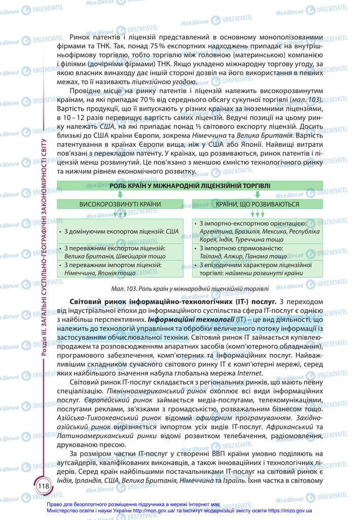 Підручники Географія 11 клас сторінка 118