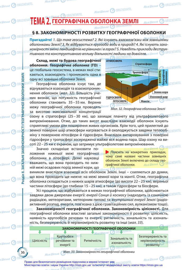 Підручники Географія 11 клас сторінка 36
