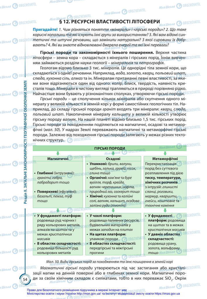 Підручники Географія 11 клас сторінка 54