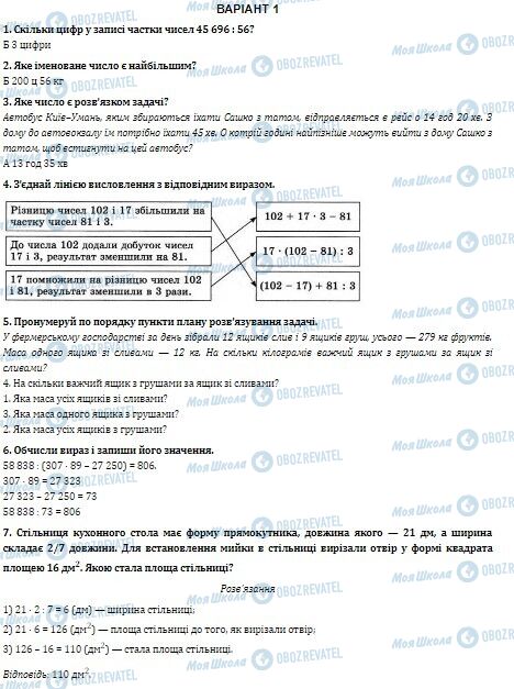 ДПА Математика 4 клас сторінка  1-7