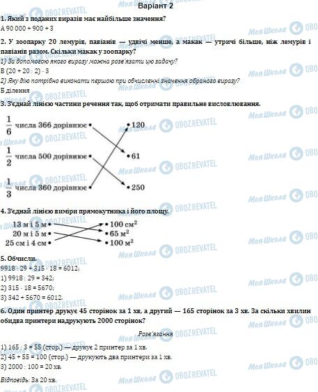 ДПА Математика 4 класс страница  1-6