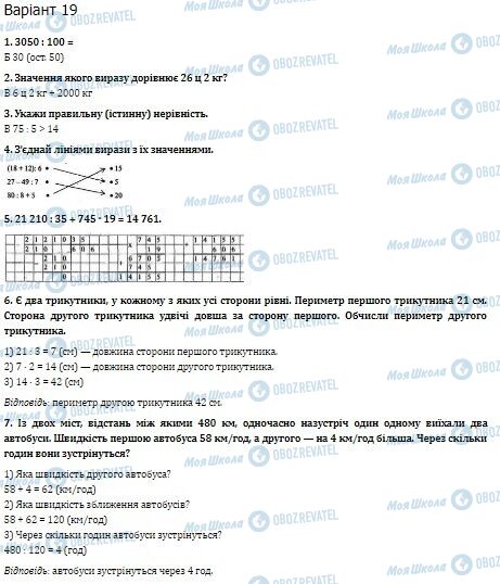 ДПА Математика 4 клас сторінка  1-7