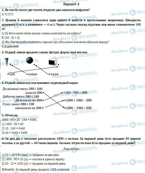 ДПА Математика 4 клас сторінка  1-6