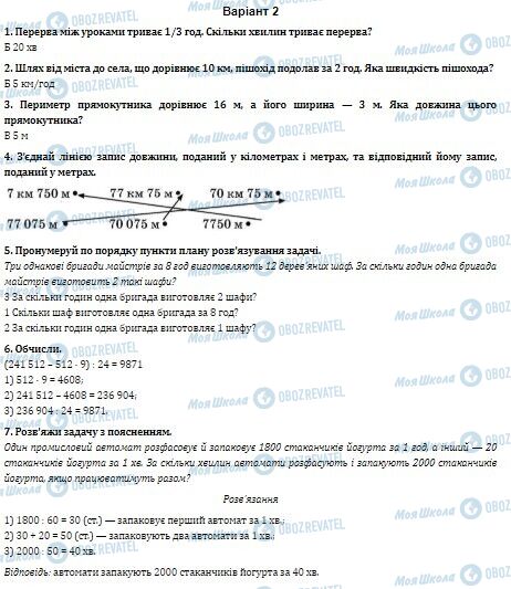 ДПА Математика 4 класс страница  1-7