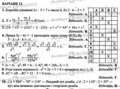 ДПА Математика 9 клас сторінка  1-10