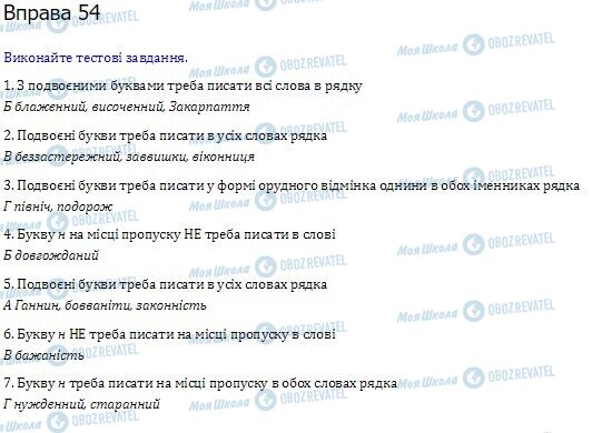 ГДЗ Укр мова 10 класс страница  54
