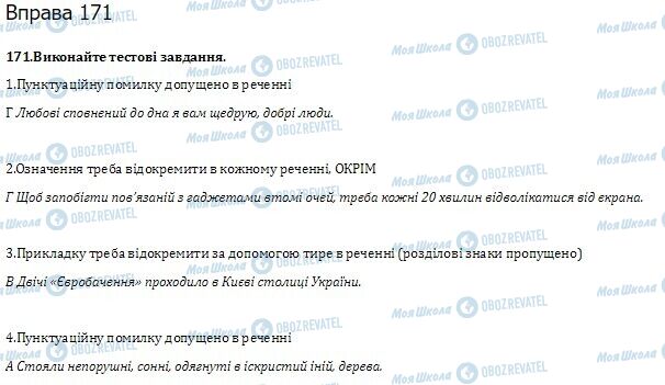 ГДЗ Українська мова 10 клас сторінка  171