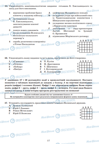 ЗНО Історія України 11 клас сторінка  17