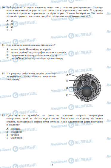 ЗНО Биология 11 класс страница  8