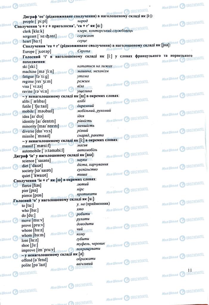 ЗНО Английский язык 11 класс страница  11