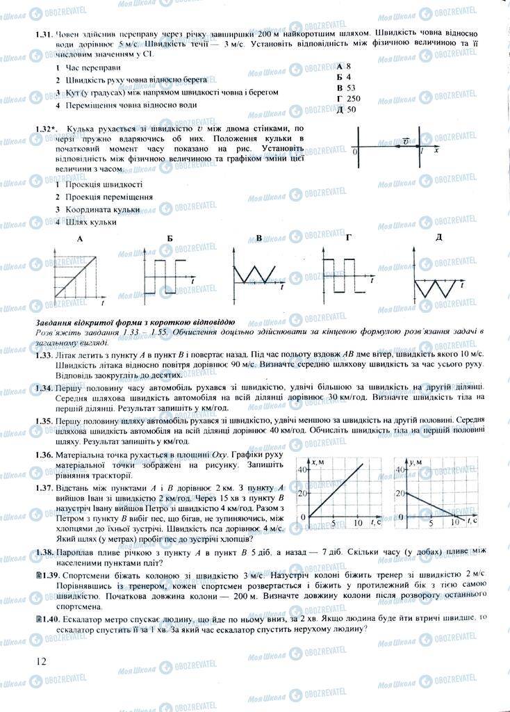 ЗНО Фізика 11 клас сторінка  12