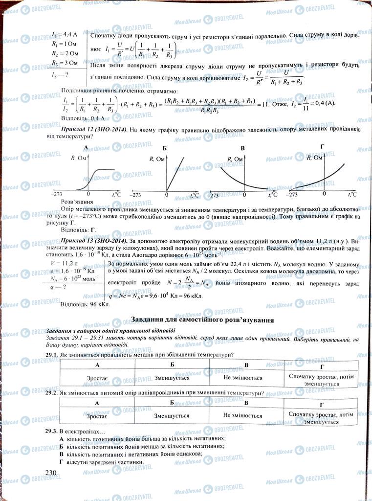 ЗНО Фізика 11 клас сторінка  230