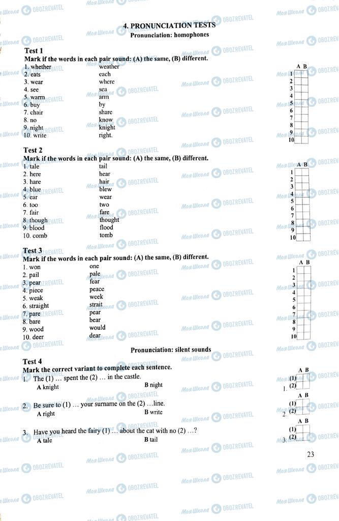ЗНО Английский язык 11 класс страница  23
