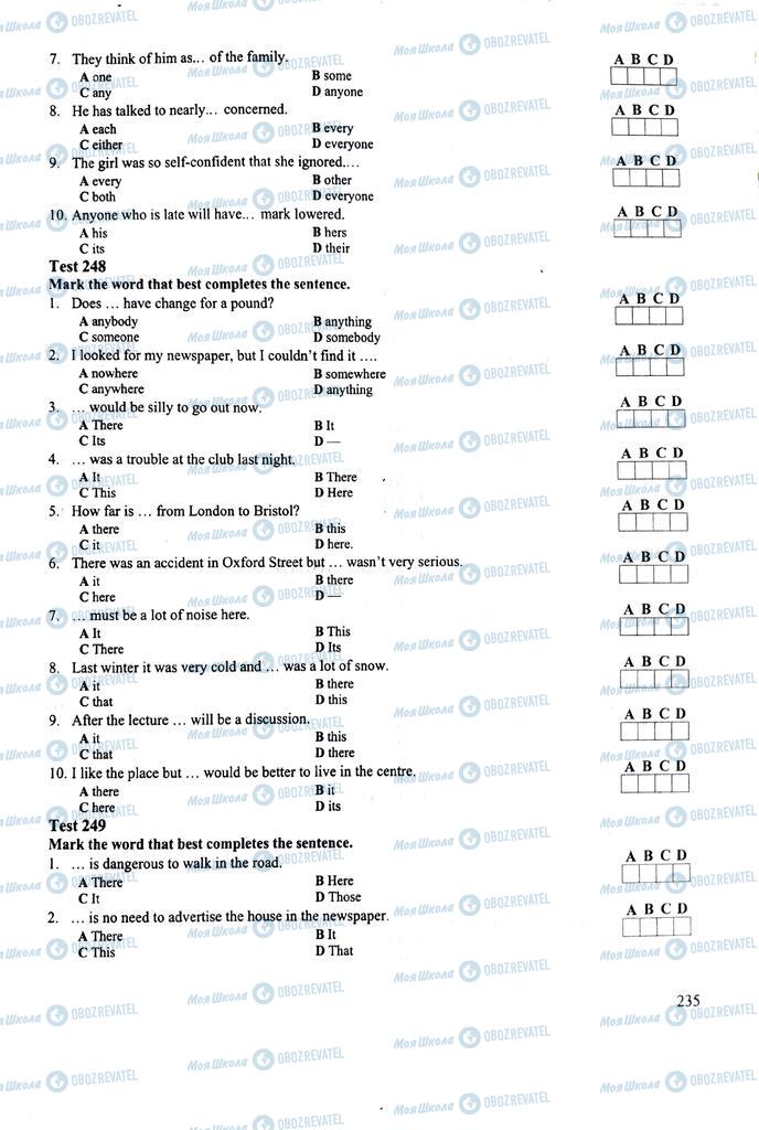 ЗНО Англійська мова 11 клас сторінка  235