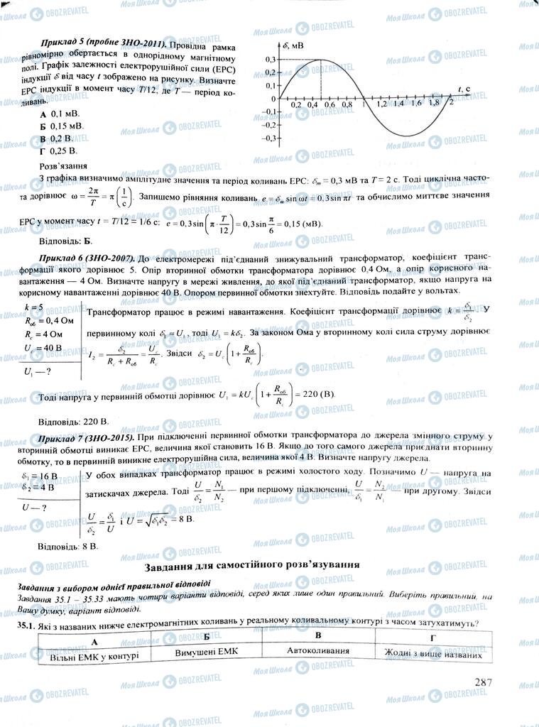 ЗНО Физика 11 класс страница  287