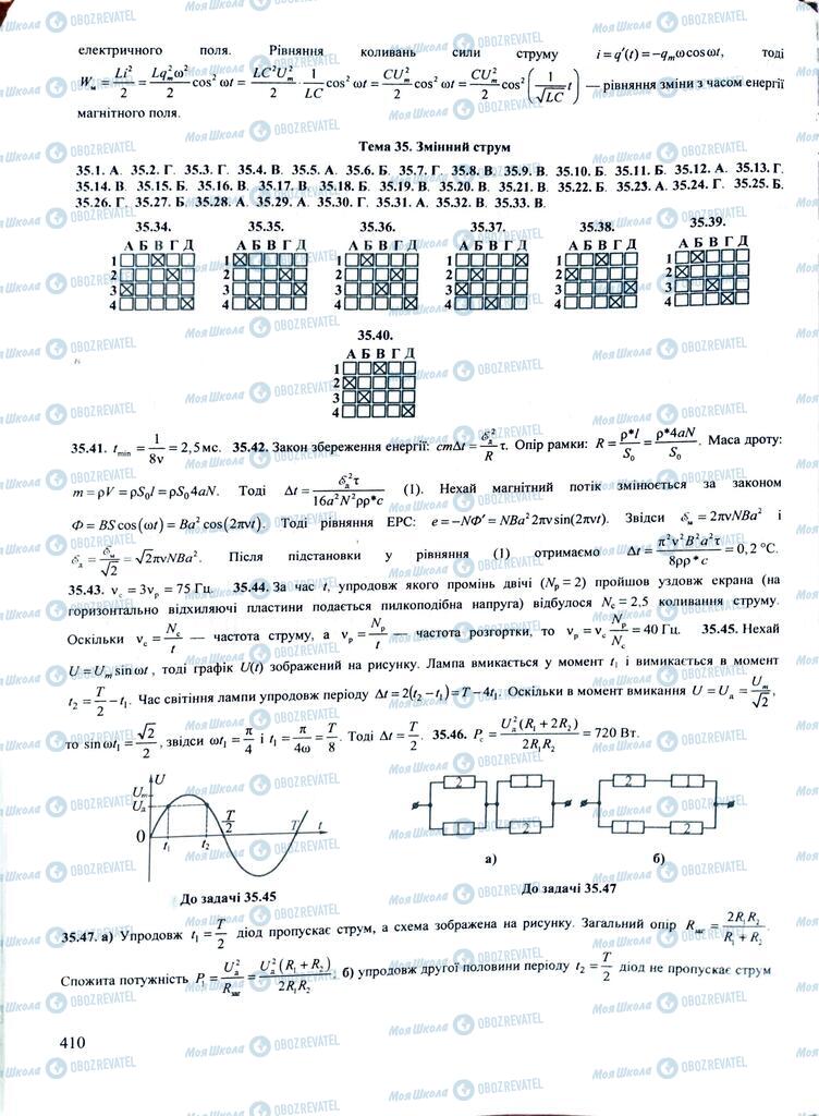 ЗНО Фізика 11 клас сторінка  410