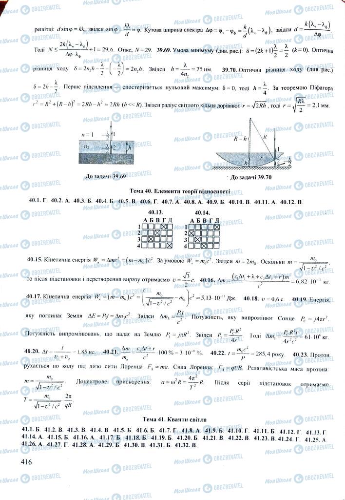 ЗНО Фізика 11 клас сторінка  416