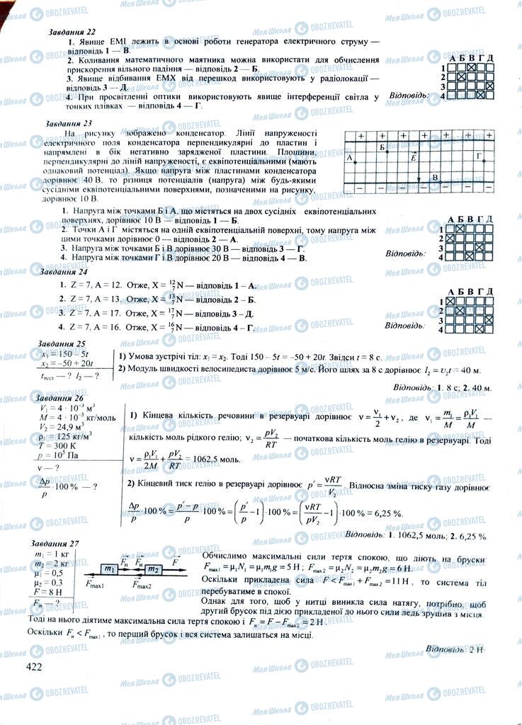 ЗНО Фізика 11 клас сторінка  422