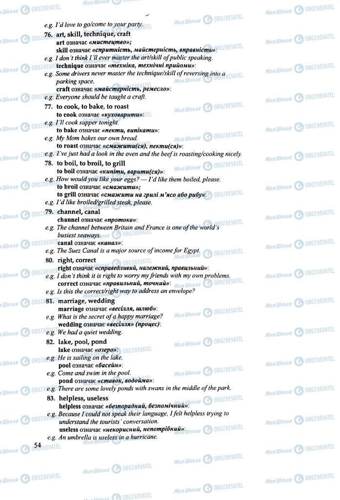 ЗНО Английский язык 11 класс страница 54