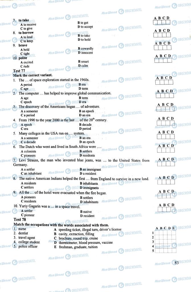 ЗНО Английский язык 11 класс страница 83