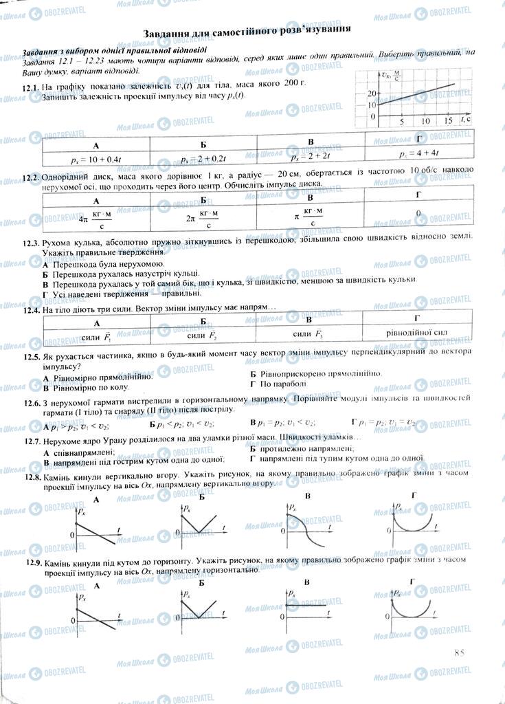 ЗНО Фізика 11 клас сторінка  85