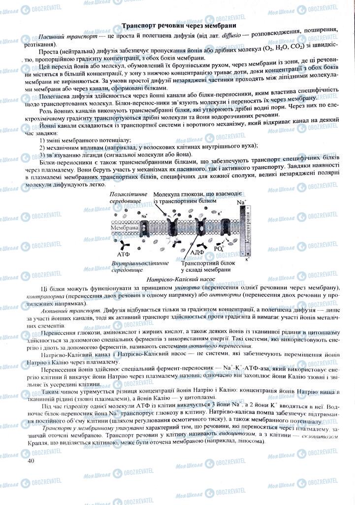 ЗНО Біологія 11 клас сторінка  40