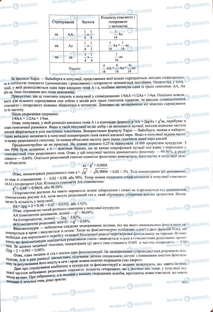 ЗНО Біологія 11 клас сторінка  403