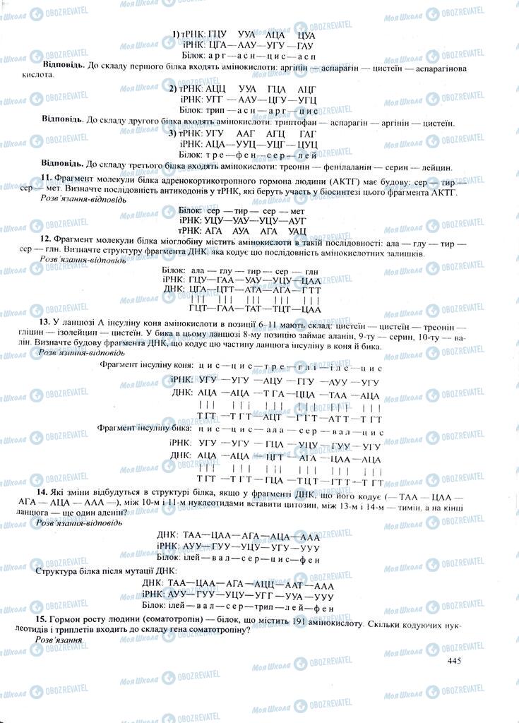 ЗНО Біологія 11 клас сторінка  445