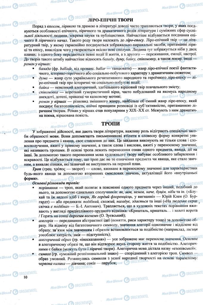 ЗНО Українська література 11 клас сторінка  10