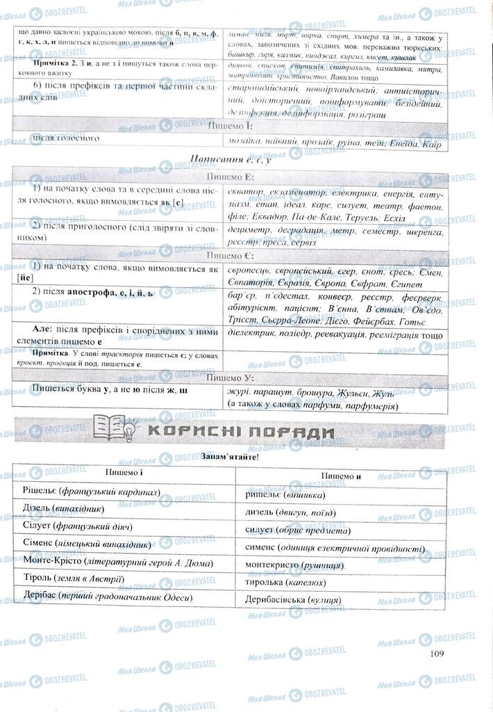 ЗНО Українська мова 11 клас сторінка  109