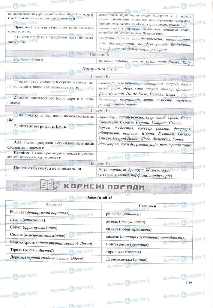 ЗНО Українська мова 11 клас сторінка 109