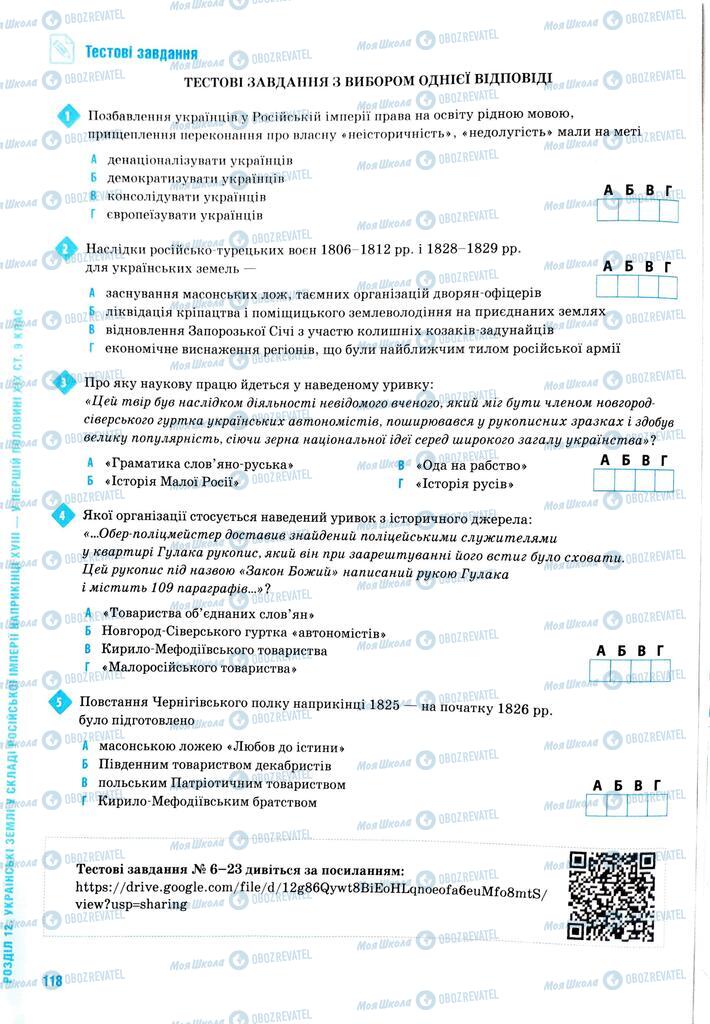 ЗНО Історія України 11 клас сторінка  118