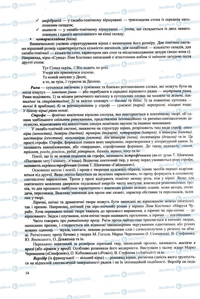 ЗНО Українська література 11 клас сторінка  14