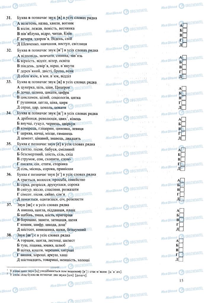 ЗНО Укр мова 11 класс страница  15