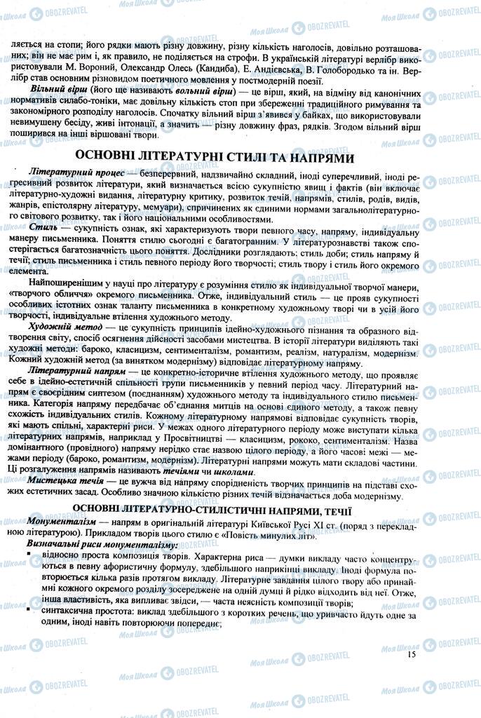 ЗНО Українська література 11 клас сторінка  15