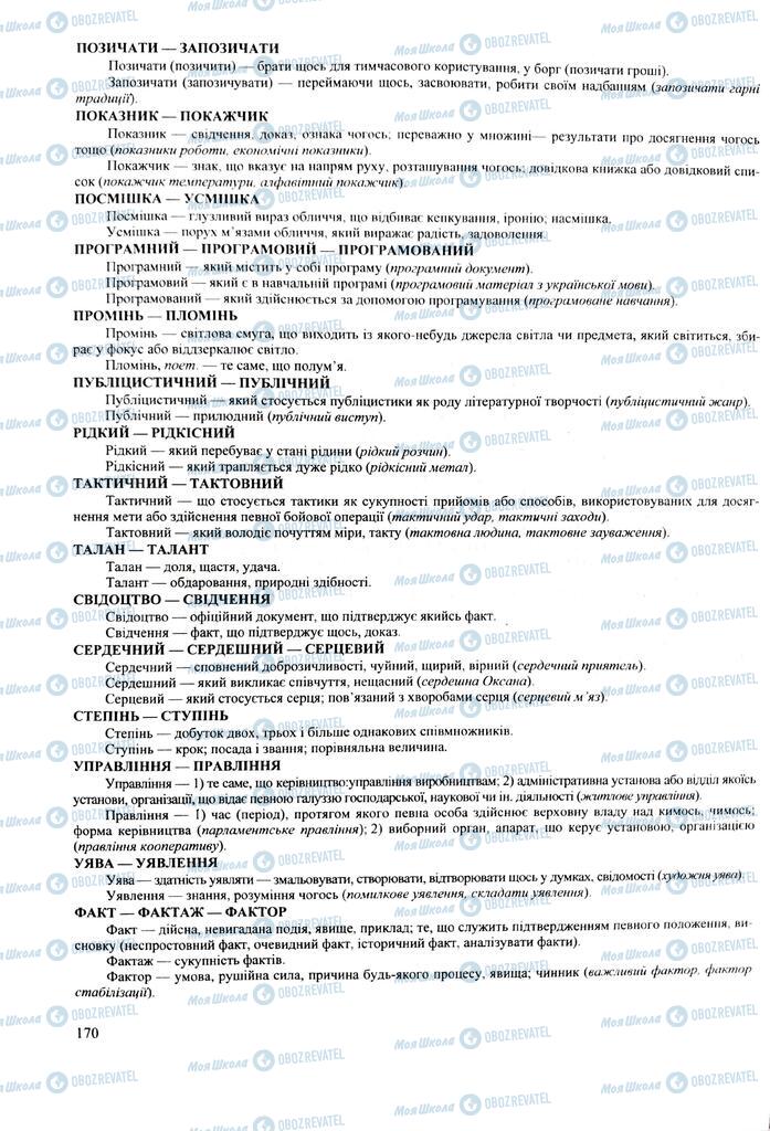 ЗНО Українська мова 11 клас сторінка 170