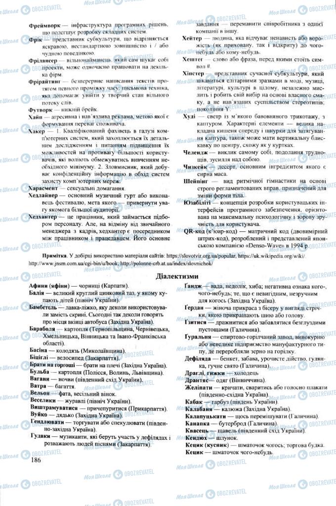 ЗНО Укр мова 11 класс страница 186