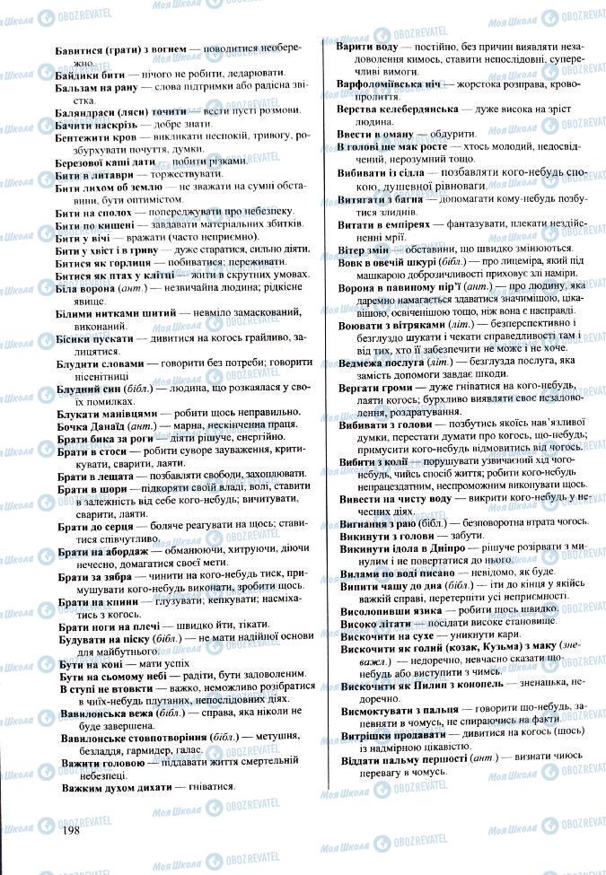 ЗНО Укр мова 11 класс страница 198