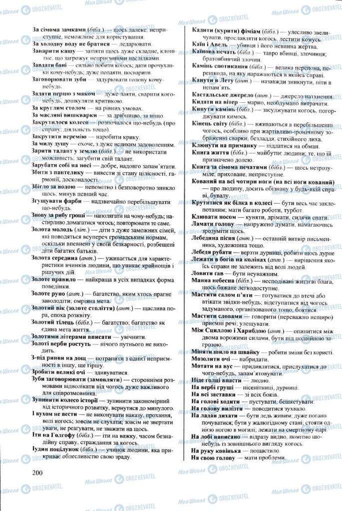 ЗНО Українська мова 11 клас сторінка 200