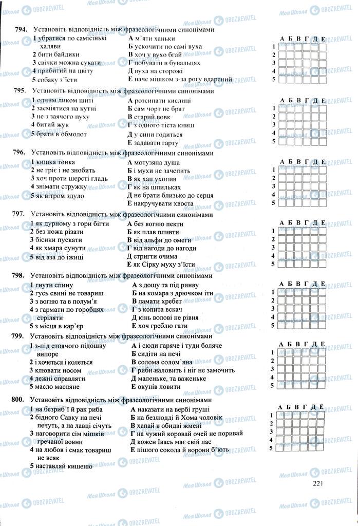 ЗНО Укр мова 11 класс страница 221
