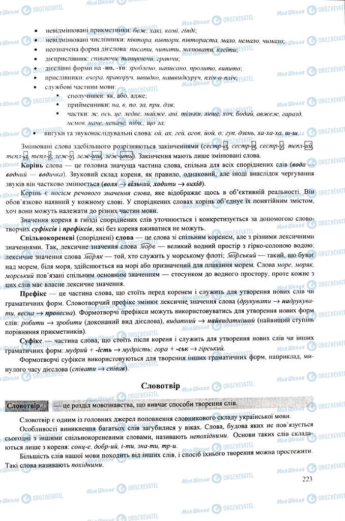 ЗНО Укр мова 11 класс страница  223