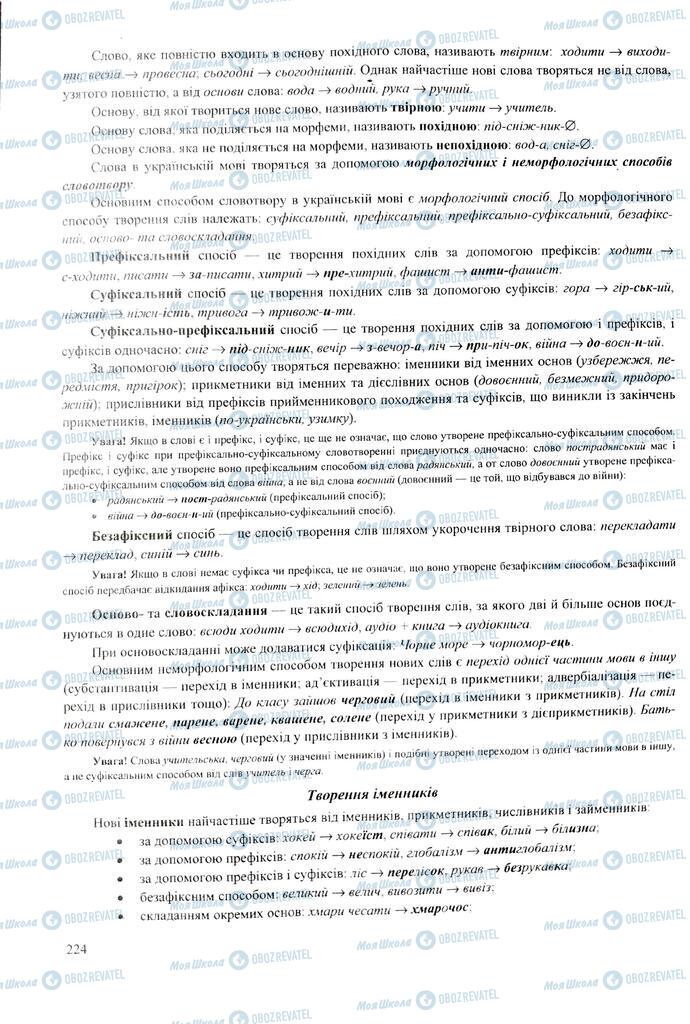 ЗНО Українська мова 11 клас сторінка  224