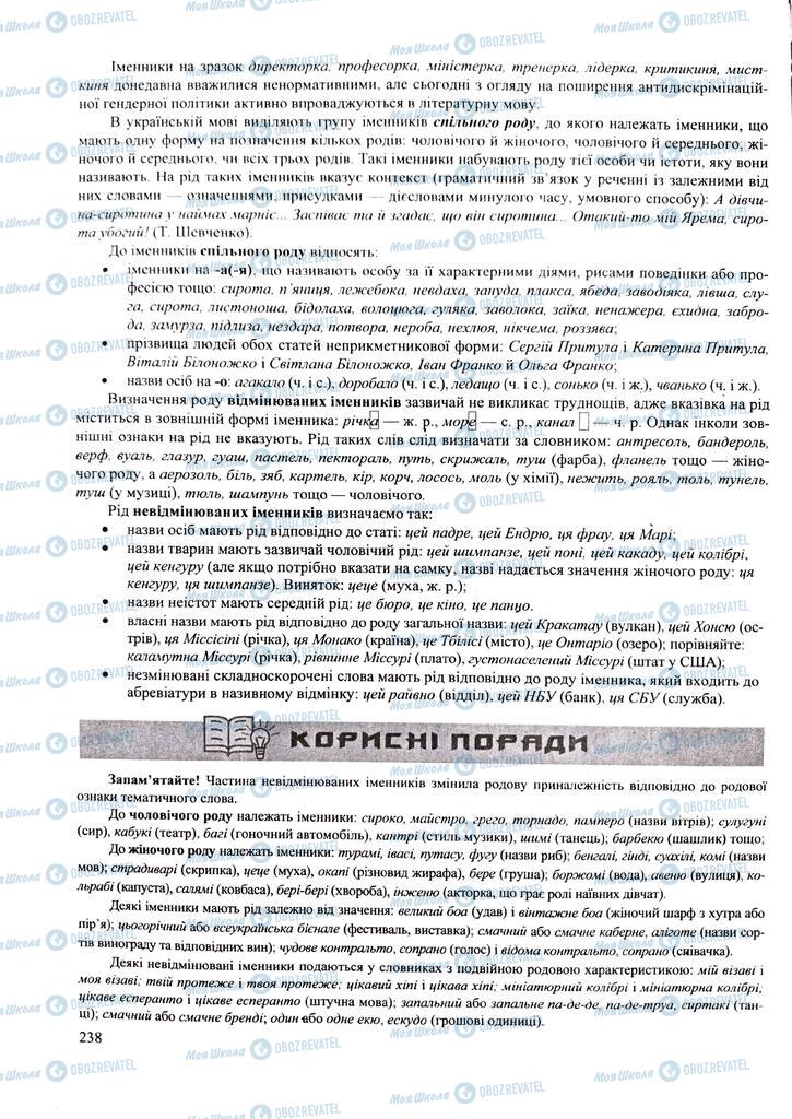 ЗНО Укр мова 11 класс страница  238