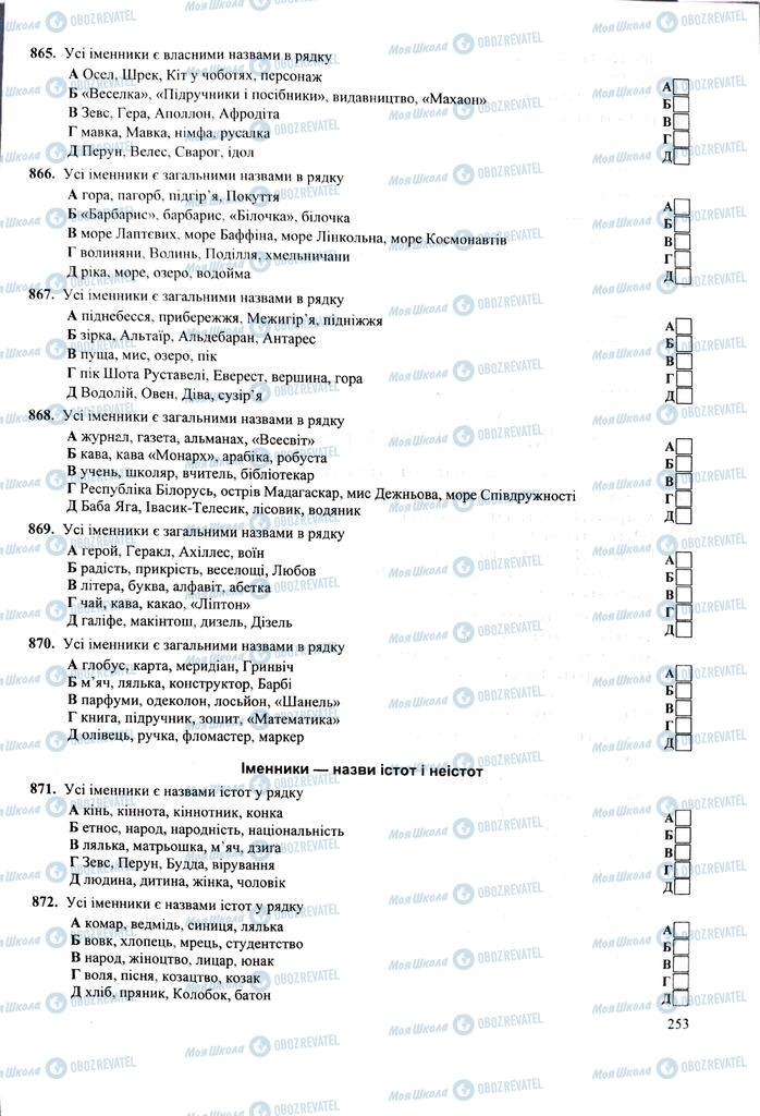 ЗНО Українська мова 11 клас сторінка  253