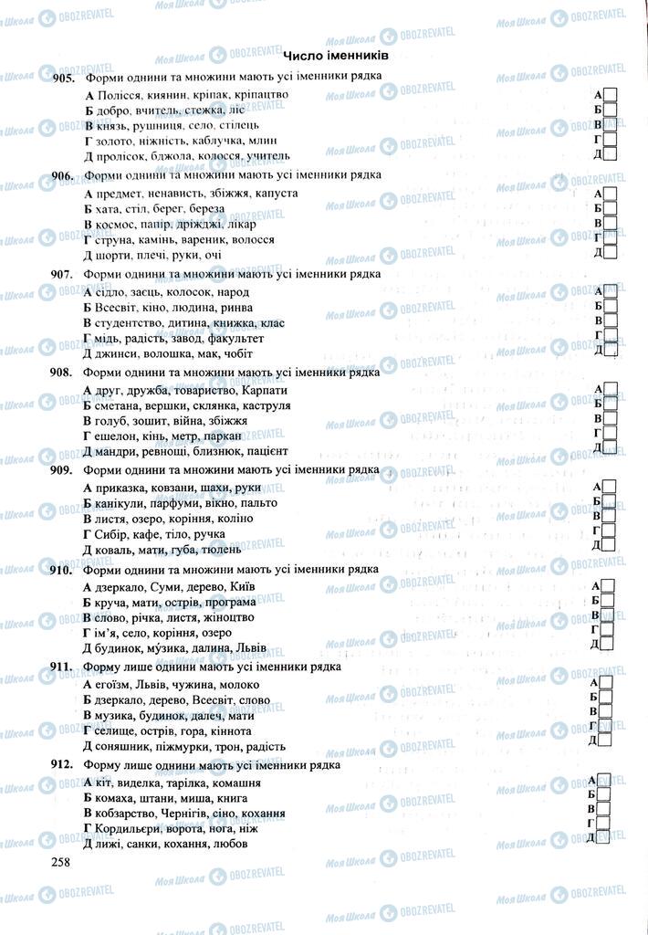 ЗНО Укр мова 11 класс страница  258