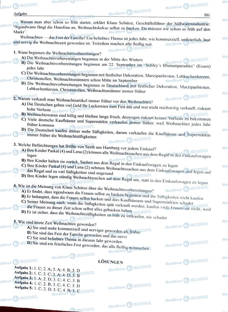 ЗНО Немецкий язык 11 класс страница  301