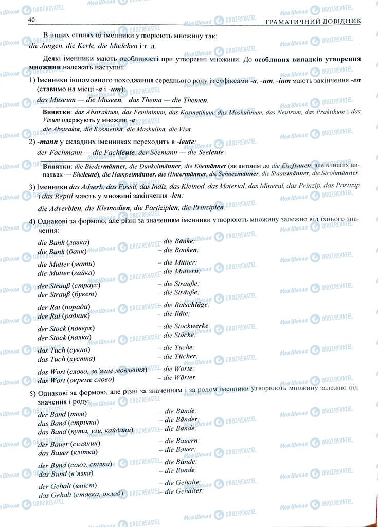 ЗНО Німецька мова 11 клас сторінка  40