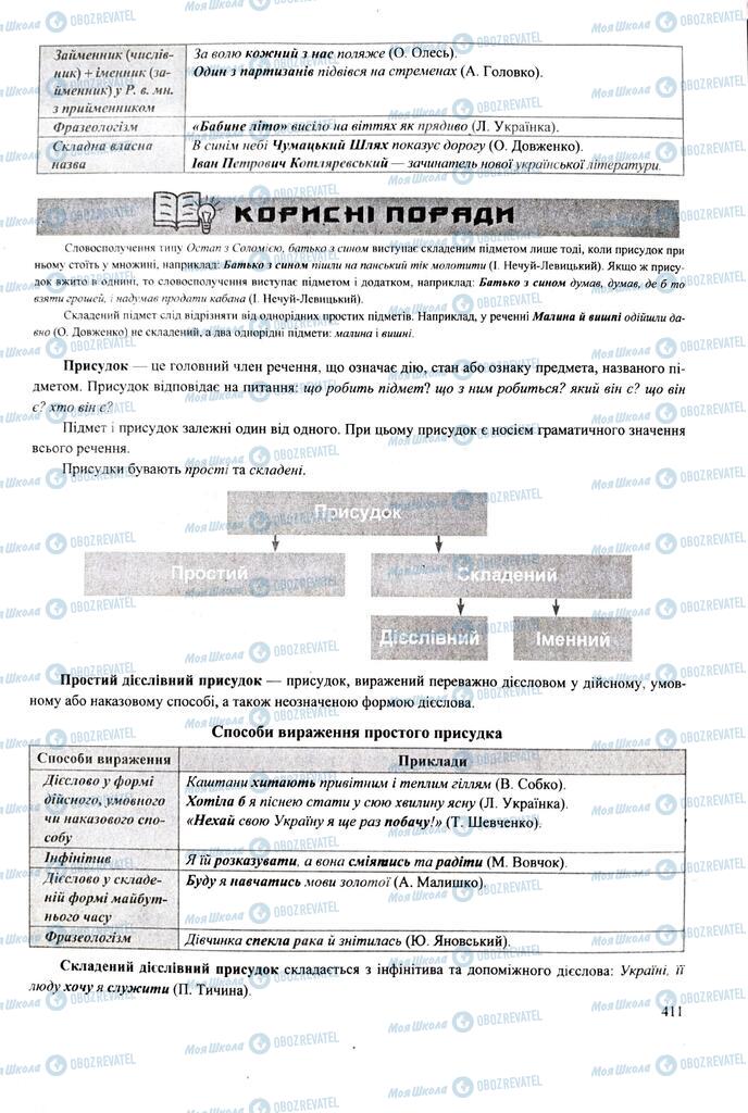 ЗНО Українська мова 11 клас сторінка  411
