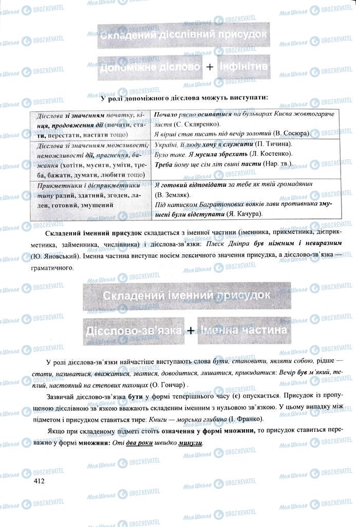 ЗНО Укр мова 11 класс страница  412