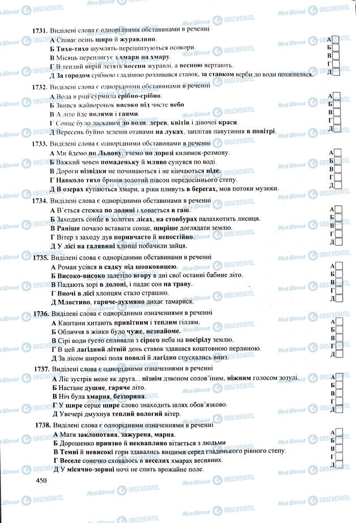 ЗНО Укр мова 11 класс страница  450